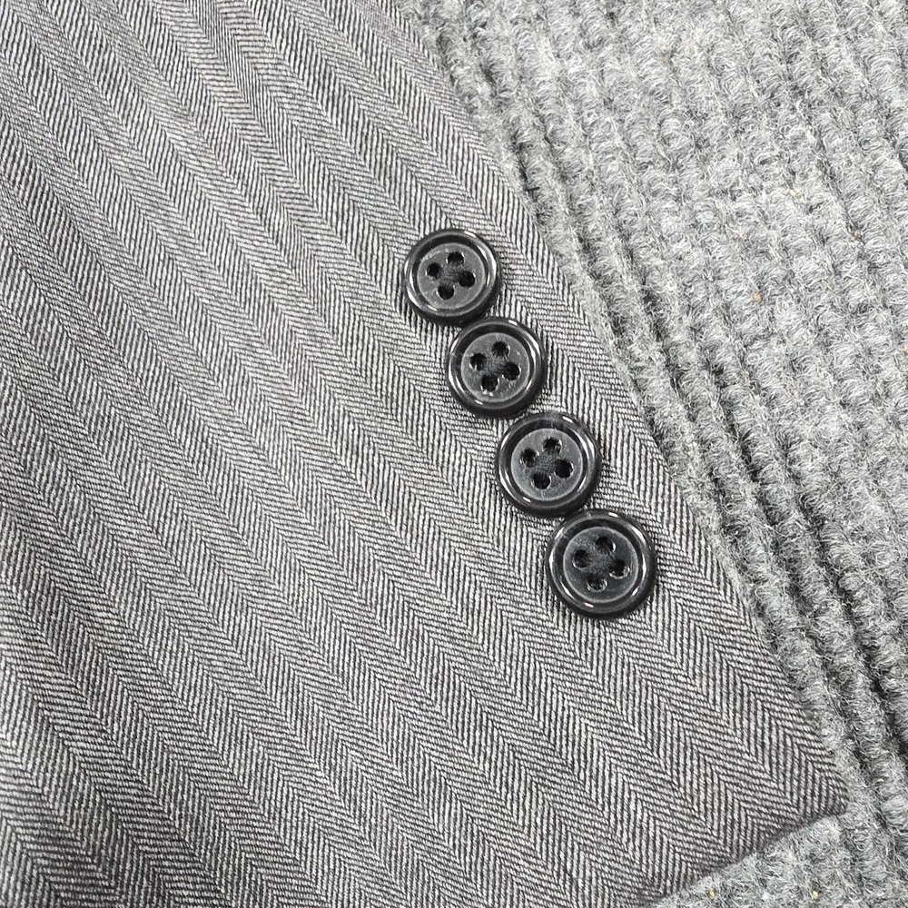 Jos A Bank Signature Collection Suit Mens 41L 35L Wool Gray‎ Herringbone 2pc - Picture 8 of 16